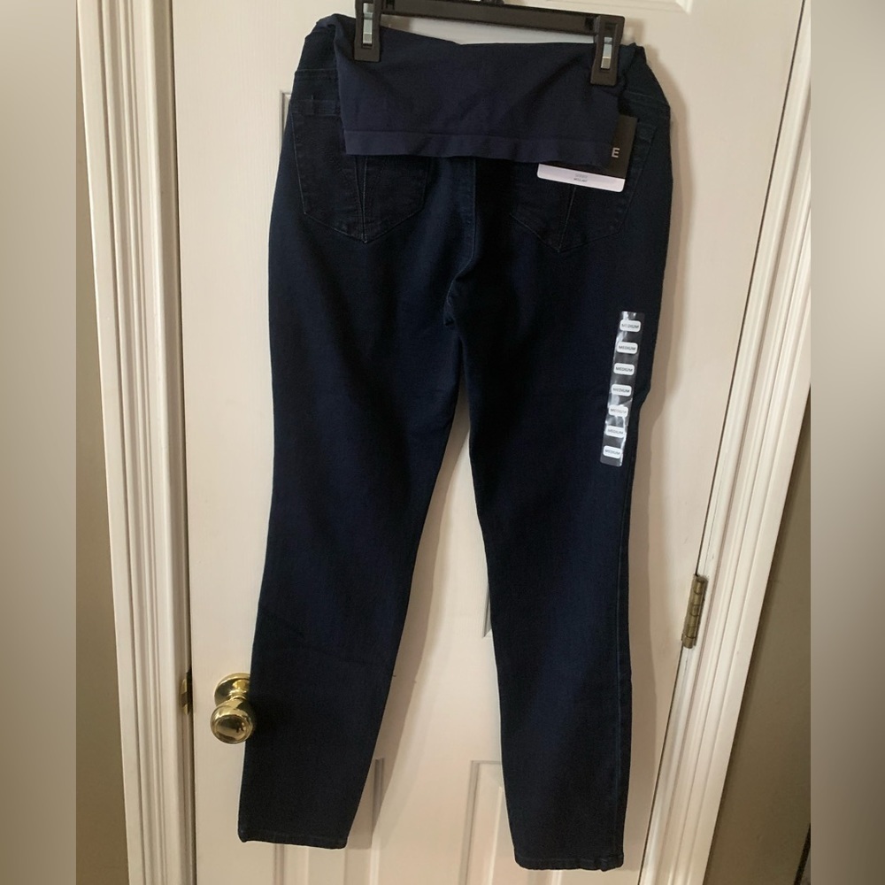 Maternity Jeans Indigo Blue Skinny Stretch Jean Denim Pregnancy Dark Wash - Picture 10 of 10